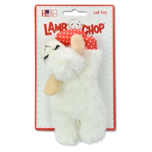Multipet Lamb Chop Cat Toy with Dangling Heart, Plush with Catnip and Crinkle Multipet Lamb Chop Cat Toy with Dangling Heart, Plush with Catnip and Crinkle