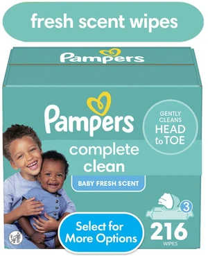 Pampers Complete Clean Baby Fresh Wipes, 3-Pack, 216 Wipes Pampers Complete Clean Baby Fresh Wipes, 3-Pack, 216 Wipes