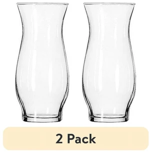 Libbey Clear Glass Hurricane Vase, 6.5in, 2 Pack Libbey Clear Glass Hurricane Vase, 6.5in, 2 Pack