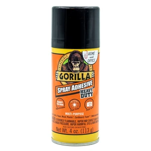 Gorilla Heavy Duty Clear Spray Adhesive, 4oz Can Gorilla Heavy Duty Clear Spray Adhesive, 4oz Can