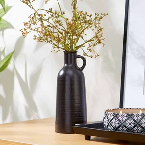 Better Homes & Gardens Black Ceramic Jug Vase, 8in Better Homes & Gardens Black Ceramic Jug Vase, 8in
