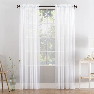 Mainstays Marjorie 1-Panel Sheer Voile Rod Pocket Curtain, 59in x 63in, White Mainstays Marjorie 1-Panel Sheer Voile Rod Pocket Curtain, 59in x 63in, White