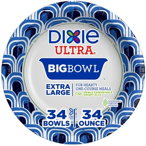 Dixie Ultra Large Paper Bowls, 34oz, 34Count Dixie Ultra Large Paper Bowls, 34oz, 34Count