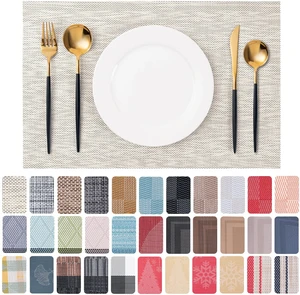 Placemats Set of 4 Washable Indoor Beige Placemats Set of 4 Washable Indoor Beige