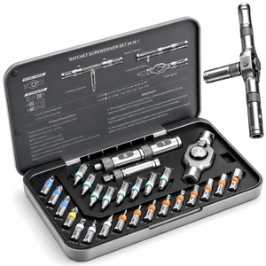Original Patented 24-in-1 Magnetic Ratchet Screwdriver Set with Precision Bits, Ergonomic Rotatable Handle, Storage Case Original Patented 24-in-1 Magnetic Ratchet Screwdriver Set with Precision Bits, Ergonomic Rotatable Handle, Storage Case