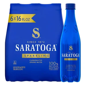 Saratoga Sparkling Water 6-Pack, 16Fl Oz, Recycled PET Plastic Bottles, Carbonated Spring Bottled Water Saratoga Sparkling Water 6-Pack, 16Fl Oz, Recycled PET Plastic Bottles, Carbonated Spring Bottled Water