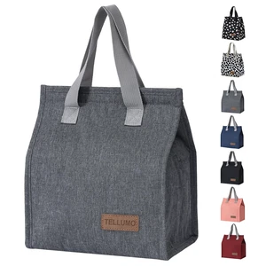 TELLUMO Insulated Lunch Bag, Large Reusable Leakproof Lunch Box, Portable Thermal Snack Bag and Cooler Tote for Adults, Grey TELLUMO Insulated Lunch Bag, Large Reusable Leakproof Lunch Box, Portable Thermal Snack Bag and Cooler Tote for Adults, Grey