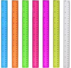 7-Pack Clear Plastic Rulers, 12 Inch, Assorted Colors, for School Home Office 7-Pack Clear Plastic Rulers, 12 Inch, Assorted Colors, for School Home Office