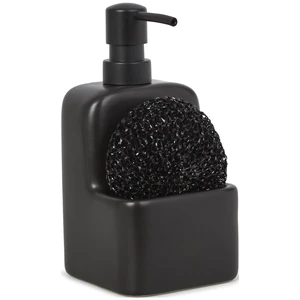 Mainstays Ceramic Soap Dispenser with Sponge Caddy, Black Mainstays Ceramic Soap Dispenser with Sponge Caddy, Black