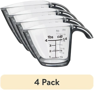 Mainstays 1/4C Plastic Mini Measuring Cup (4 Pack), Black/Transparent Mainstays 1/4C Plastic Mini Measuring Cup (4 Pack), Black/Transparent