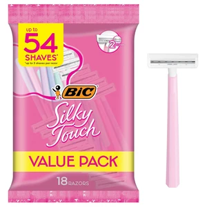 BIC Silky Touch Women's Disposable Razors with 2 Blades, 18-Pack BIC Silky Touch Women's Disposable Razors with 2 Blades, 18-Pack