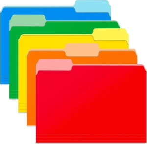 15 Pack Manilla File Folders, 8.5x11 Letter Size Colored, 1/3 Cut Tab, 5 Assorted Colors for Home Office School Supplies 15 Pack Manilla File Folders, 8.5x11 Letter Size Colored, 1/3 Cut Tab, 5 Assorted Colors for Home Office School Supplies
