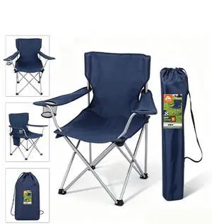 Compact Folding Outdoor Chair, 250 lb Capacity Camping Seat with Mesh Cup Holder and Carry Bag Compact Folding Outdoor Chair, 250 lb Capacity Camping Seat with Mesh Cup Holder and Carry Bag