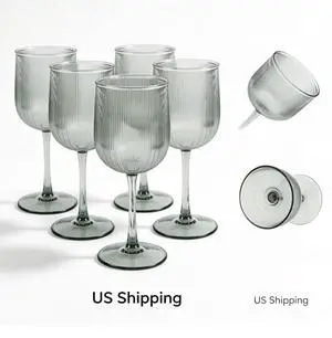 Ribbed Tritan Wine Glasses 4Pack, Lightweight Durable Drinkware for Indoor & Outdoor Entertaining Ribbed Tritan Wine Glasses 4Pack, Lightweight Durable Drinkware for Indoor & Outdoor Entertaining
