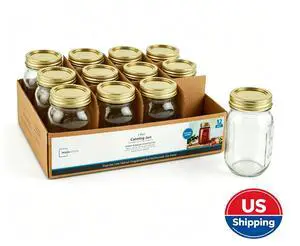 BPAFree Clear Glass Canning Jars, 16oz Pint Size for Preserving Meal Prep & Pantry Organization BPAFree Clear Glass Canning Jars, 16oz Pint Size for Preserving Meal Prep & Pantry Organization