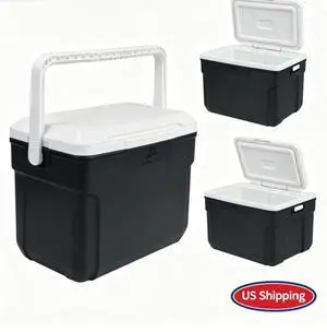 Rugged Portable Ice Chest with SwingUp Handle, Durable HardShell Construction for Outdoor Adventures Rugged Portable Ice Chest with SwingUp Handle, Durable HardShell Construction for Outdoor Adventures