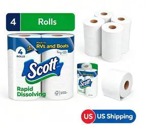FastDissolve Bathroom Tissue, 231 Sheets Per Roll, Breaks Down 10X Faster for Household Plumbing Safety FastDissolve Bathroom Tissue, 231 Sheets Per Roll, Breaks Down 10X Faster for Household Plumbing Safety
