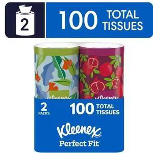 PerfectFit 2Ply Facial Tissues 2Canister Set, 100 Total Tissues, Compact Round Canister for Car & SmallSpace OnTheGo Use PerfectFit 2Ply Facial Tissues 2Canister Set, 100 Total Tissues, Compact Round Canister for Car & SmallSpace OnTheGo Use