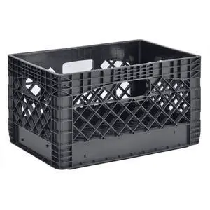 24Quart Stackable Plastic Storage Milk Crate, Recycled HDPE, Reinforced Handles, Holds Up To 50 Lbs for Garage & Dorm Organization 24Quart Stackable Plastic Storage Milk Crate, Recycled HDPE, Reinforced Handles, Holds Up To 50 Lbs for Garage & Dorm Organization