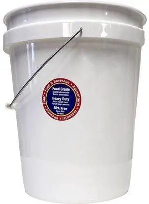 (2 pack) United Solutions 5 Gallon Round Utility Bucket, Comfort Handle, Plastic, White, PN0149, 1 Each (2 pack) United Solutions 5 Gallon Round Utility Bucket, Comfort Handle, Plastic, White, PN0149, 1 Each