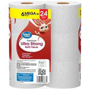 Soft Strong Absorbent 2Ply Bath Tissue, 6 Mega Rolls Equals 24 Regular Rolls, Embossed Texture for Household Daily Hygiene Soft Strong Absorbent 2Ply Bath Tissue, 6 Mega Rolls Equals 24 Regular Rolls, Embossed Texture for Household Daily Hygiene