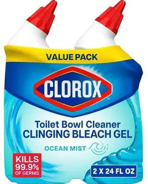 ClingingBleachGel Toilet Bowl Cleaner, 3X Cleaning Action, Kills 99.9% Germs, Removes Rings MoldMildew for Fresh OceanMist Scent ClingingBleachGel Toilet Bowl Cleaner, 3X Cleaning Action, Kills 99.9% Germs, Removes Rings MoldMildew for Fresh OceanMist Scent