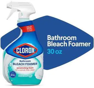 BleachInfused Foaming Bathroom Spray, ScrubFree Foam, Kills MoldMildewGerms, OceanMist Scent For Tub Tile Sink Counter Cleaning BleachInfused Foaming Bathroom Spray, ScrubFree Foam, Kills MoldMildewGerms, OceanMist Scent For Tub Tile Sink Counter Cleaning