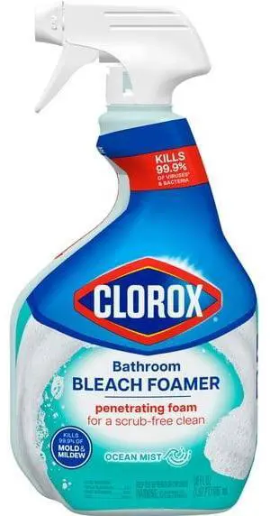 BleachInfused Foaming Bathroom Spray, ScrubFree Foam, Kills MoldMildewGerms, OceanMist Scent For Tub Tile Sink Counter Cleaning BleachInfused Foaming Bathroom Spray, ScrubFree Foam, Kills MoldMildewGerms, OceanMist Scent For Tub Tile Sink Counter Cleaning