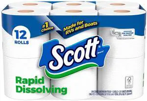 SepticSafe QuickDissolve Bath Tissue, 231Sheets Per Roll, ClogResistant For Reliable Household Flushing SepticSafe QuickDissolve Bath Tissue, 231Sheets Per Roll, ClogResistant For Reliable Household Flushing