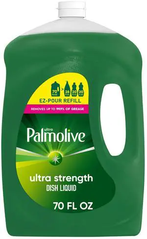 Palmolive Ultra Strength Liquid Dish Soap Refill 70 fl oz, EZPour Spout, Removes 99.9% Grease, ParabenPhthalateFree For MultiPurpose Cleaning Palmolive Ultra Strength Liquid Dish Soap Refill 70 fl oz, EZPour Spout, Removes 99.9% Grease, ParabenPhthalateFree For MultiPurpose Cleaning