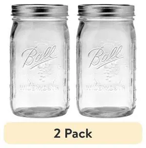 Ball WideMouth Quart Glass Mason Jar 32 oz, Single Jar With Lid & Band, Airtight Seal For Canning Preserving And FoodStorage Ball WideMouth Quart Glass Mason Jar 32 oz, Single Jar With Lid & Band, Airtight Seal For Canning Preserving And FoodStorage
