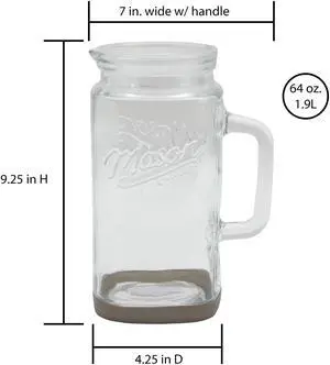 VintageStyle Skinny Square Glass Pitcher 64oz, Comfort Grip Large Handle, DishwasherSafe for Beverage Storage and Serving VintageStyle Skinny Square Glass Pitcher 64oz, Comfort Grip Large Handle, DishwasherSafe for Beverage Storage and Serving