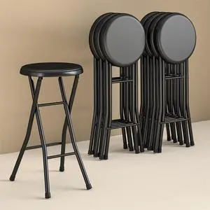 Mainstays 24Inch Black Folding Counter Stool, VinylPadded Seat, FoldFlat Portable CounterHeight Seating for Gatherings Mainstays 24Inch Black Folding Counter Stool, VinylPadded Seat, FoldFlat Portable CounterHeight Seating for Gatherings