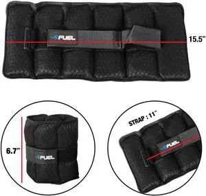 Fuel Pureformance Adjustable Ankle Weights Pair, 5Lb Each (Total 10Lbs), Removable Weight Packs, Neoprene for Leg Toning & Stamina Building Workouts Fuel Pureformance Adjustable Ankle Weights Pair, 5Lb Each (Total 10Lbs), Removable Weight Packs, Neoprene for Leg Toning & Stamina Building Workouts