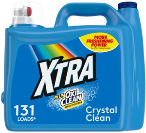 XTRA Plus OxiClean Liquid Laundry Detergent, Crystal Clean Scent, DualAction StainLifting & Whitening Formula for HE & Standard Washing Machines XTRA Plus OxiClean Liquid Laundry Detergent, Crystal Clean Scent, DualAction StainLifting & Whitening Formula for HE & Standard Washing Machines