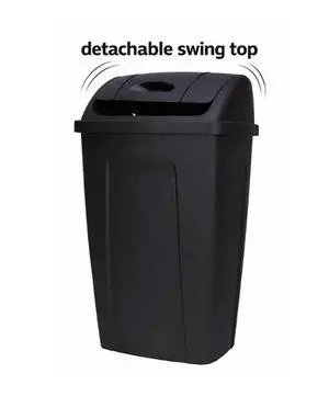 Mainstays Black 13Gallon SwingLid Waste Bin, Lightweight Durable Polypropylene, Fits Standard Trash Bags for Household & Office Waste Management Mainstays Black 13Gallon SwingLid Waste Bin, Lightweight Durable Polypropylene, Fits Standard Trash Bags for Household & Office Waste Management