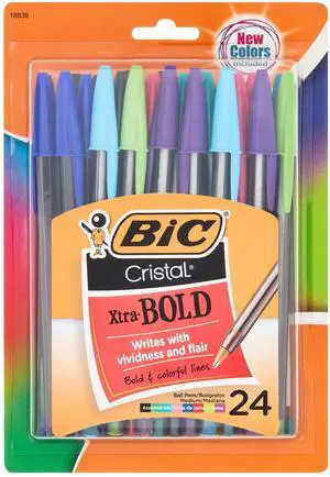 BIC Xtra Bold Ball Point Pens, NonRefillable SmoothWriting Pens, NoSkip NoSmear Ink, Ventilated Safety Cap for HomeSchoolOffice Use BIC Xtra Bold Ball Point Pens, NonRefillable SmoothWriting Pens, NoSkip NoSmear Ink, Ventilated Safety Cap for HomeSchoolOffice Use
