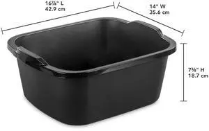 Sterilite 18 Quart Plastic Dishpan, MultiPurpose Wash Tub, Black, BPA & PhthalateFree for Kitchen Sink, Soaking Dishes, Delicate Laundry and Camping Sterilite 18 Quart Plastic Dishpan, MultiPurpose Wash Tub, Black, BPA & PhthalateFree for Kitchen Sink, Soaking Dishes, Delicate Laundry and Camping