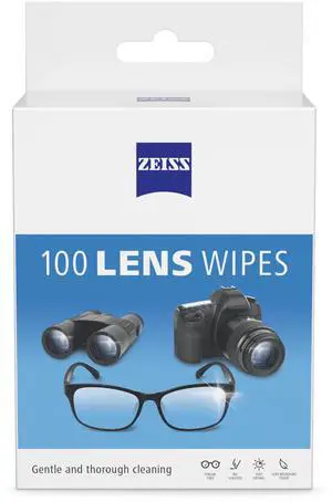 ZEISS Gentle and Thorough Cleaning Eyeglass Lens Cleaner Wipes, 100 Count ZEISS Gentle and Thorough Cleaning Eyeglass Lens Cleaner Wipes, 100 Count