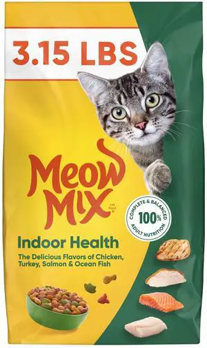 Meow Mix Indoor Health Dry Cat Food for Adult Cats, 3.15 lb. Bag Meow Mix Indoor Health Dry Cat Food for Adult Cats, 3.15 lb. Bag