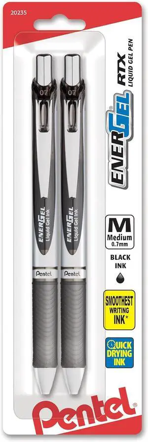 Pentel EnerGel Black Liquid Gel Pen, FastDrying Ink for LeftHanded Users, LatexFree Grip, Professional MetalAccent Barrel for Adult Writing Pentel EnerGel Black Liquid Gel Pen, FastDrying Ink for LeftHanded Users, LatexFree Grip, Professional MetalAccent Barrel for Adult Writing