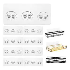 8 Pack Shower Caddy Adhesive Replacement Hooks for Corner Shelf Basket, Bathroom Rack, Kitchen Rack and Soap Holder 8 Pack Shower Caddy Adhesive Replacement Hooks for Corner Shelf Basket, Bathroom Rack, Kitchen Rack and Soap Holder