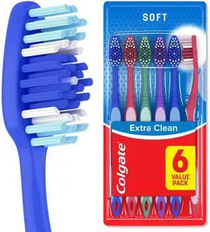 Colgate Extra Clean Adult Toothbrushes, Soft, 6-Pack Colgate Extra Clean Adult Toothbrushes, Soft, 6-Pack