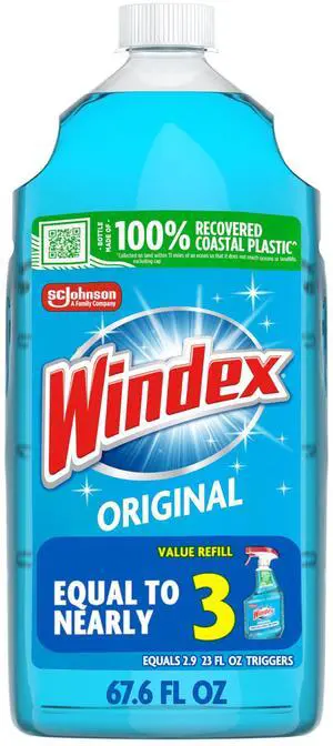 Windex Original Glass & Window Cleaner Refill, 67.6 oz Windex Original Glass & Window Cleaner Refill, 67.6 oz