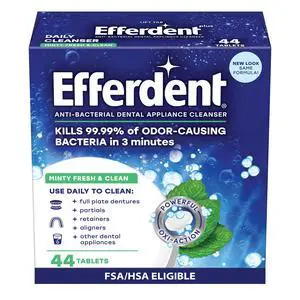 Efferdent Denture Cleaner Tablets, Minty Fresh & Clean, 44 Count Efferdent Denture Cleaner Tablets, Minty Fresh & Clean, 44 Count