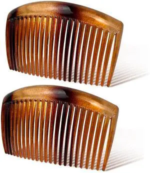 2-Piece Tortoiseshell Curved Side Comb Set, 3.23 Inch Strong Hold Comb for All Hair Types, Ideal for Bun and Chignon Styling, Elegant Hair Accessories for Women 2-Piece Tortoiseshell Curved Side Comb Set, 3.23 Inch Strong Hold Comb for All Hair Types, Ideal for Bun and Chignon Styling, Elegant Hair Accessories for Women
