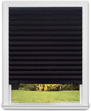 Redi Shade No Tools Original Blackout Pleated Paper Shade, Black, 36in x 72in Redi Shade No Tools Original Blackout Pleated Paper Shade, Black, 36in x 72in