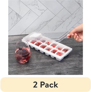 Mainstays Ice Cube Tray with 14 Molds and Removable Lid, 2-Pack Mainstays Ice Cube Tray with 14 Molds and Removable Lid, 2-Pack