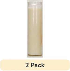 Mainstays Prayer Candle 2 Pack, Clear Glass, White Wax, 8 in Mainstays Prayer Candle 2 Pack, Clear Glass, White Wax, 8 in