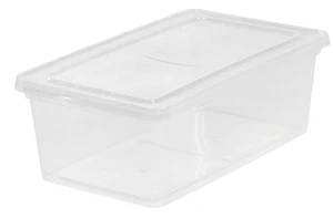 IRIS USA 6Qt Plastic Storage Bins with Lids, Clear, Stackable IRIS USA 6Qt Plastic Storage Bins with Lids, Clear, Stackable